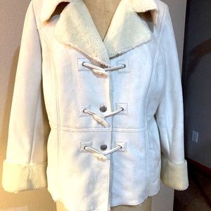 Cream Faux Shearling unlined jacket by Outdoor Edition by Parkhurst